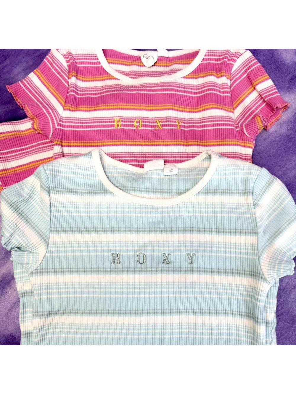 Roxy girls stripe ribbed dresses with embroidery logo